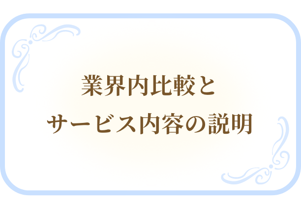 業界内比較とサービス内容の説明
